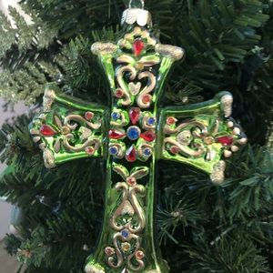 Ornate Cross Christmas tree ornament